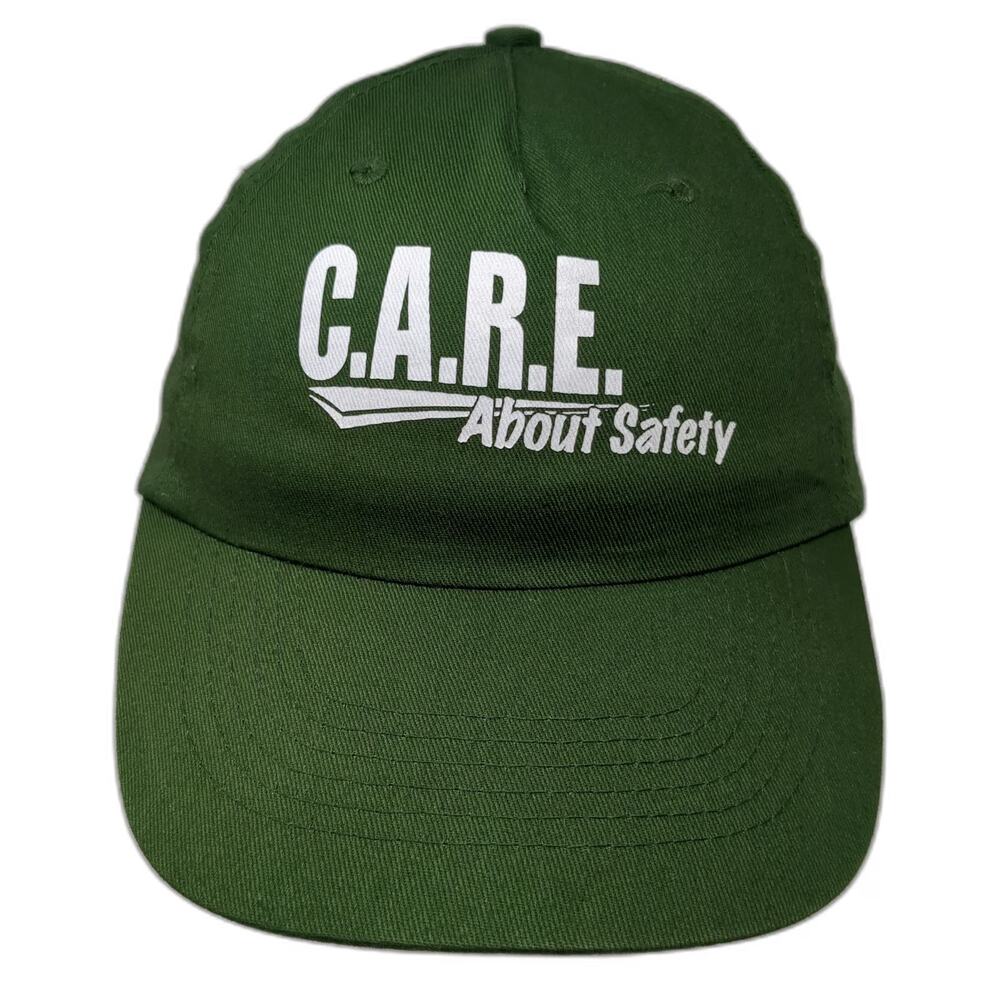 HitWear 5 Panel Green One Size Strapback Cotton CARE About Safety Awareness Hat